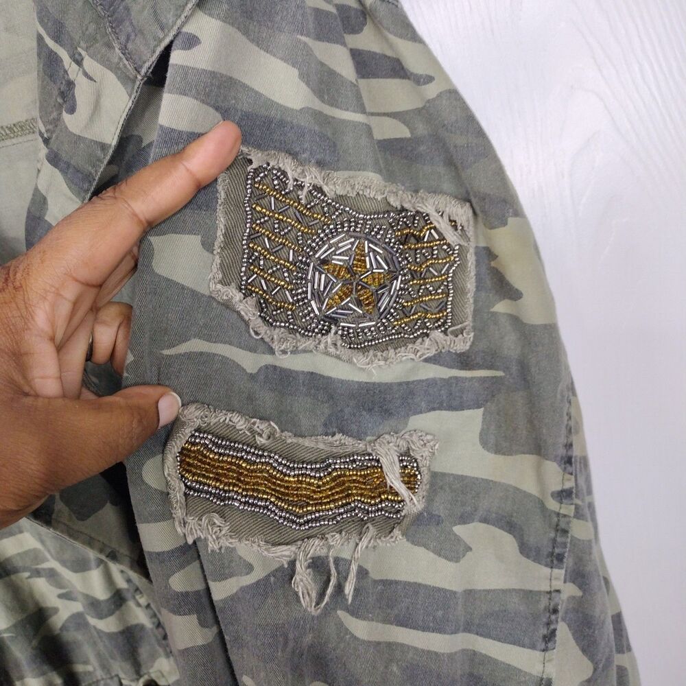 Torrid Womens Green Camouflage Jacket Plus Size 6XL 100% Cotton - Picture 6 of 9